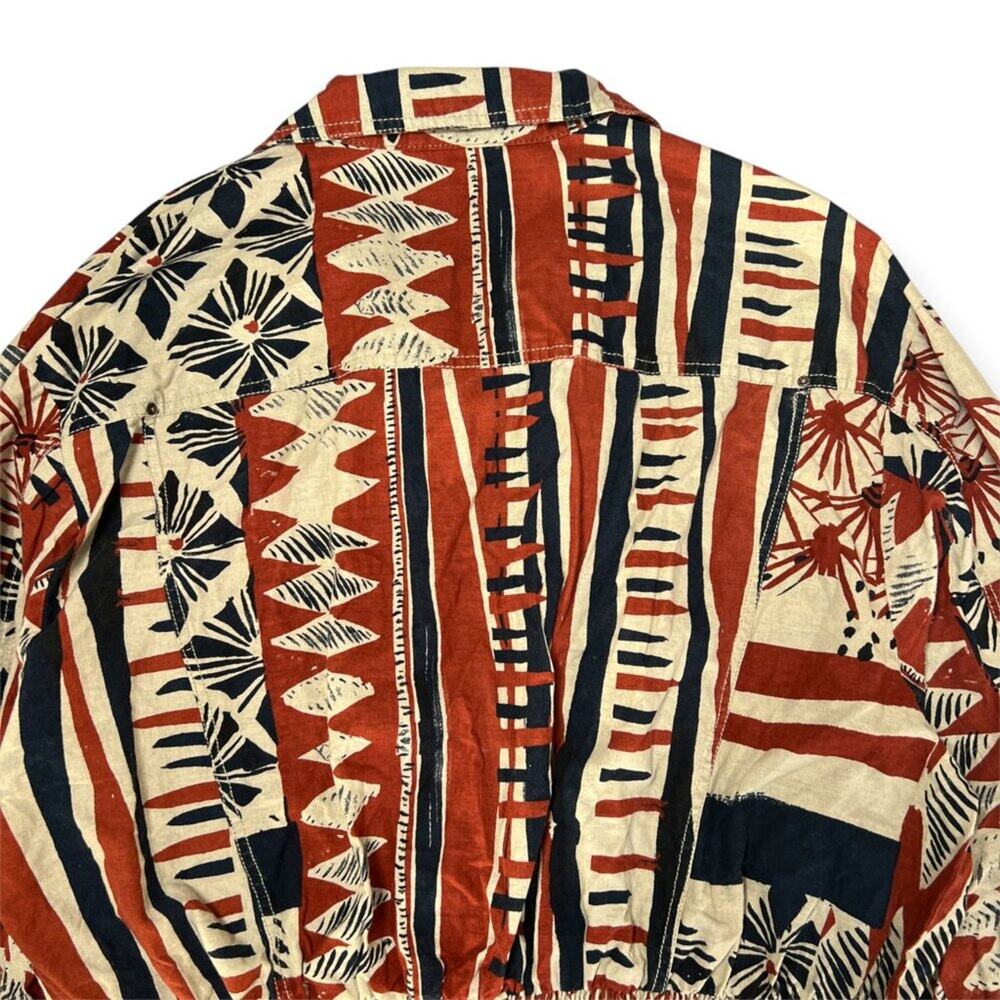 Free People Golden Nile Shirt Jacket SIZE L Aztec Multicolor Crop Shacket - Picture 11 of 15